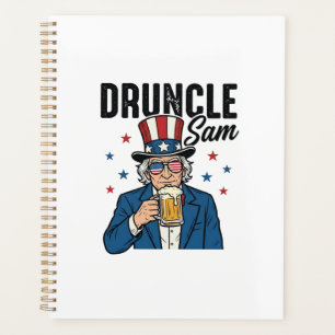 Druncle Sam Funny Patriotic Beer Vector Design_1 Planner