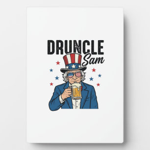Druncle Sam Funny Patriotic Beer Vector Design_1 Plaque