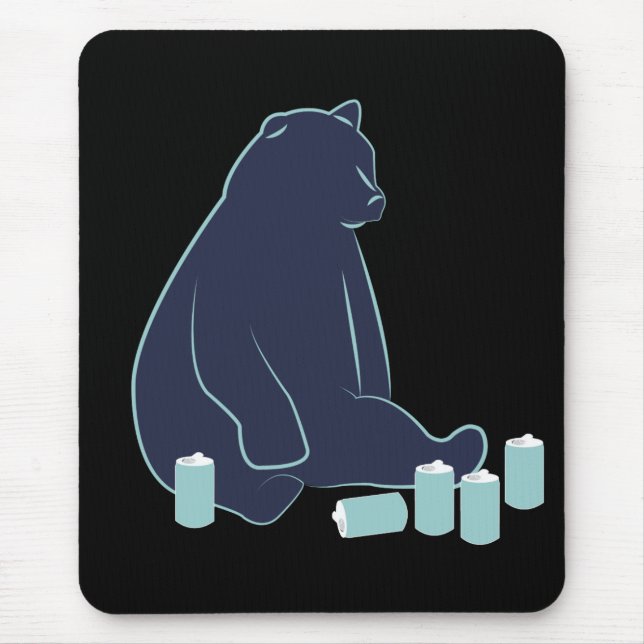 Drunk Bear Mouse Pad (Front)