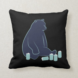 Drunk Bear Throw Pillow
