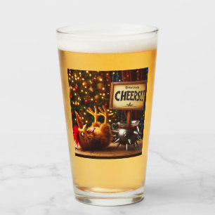 Drunk Chicken Holiday Glass