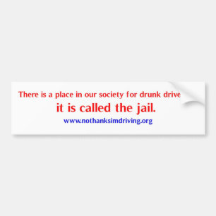 Drunk drivers place bumper sticker