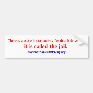 Drunk drivers place bumper sticker