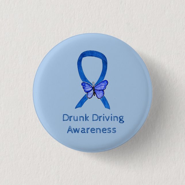 Drunk Driving Awareness Ribbon Custom Pins (Front)