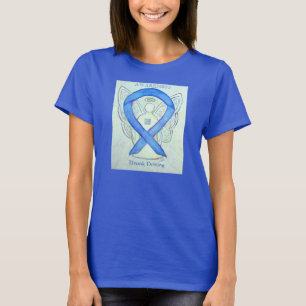 Drunk Driving Blue Awareness Ribbon Angel Shirt