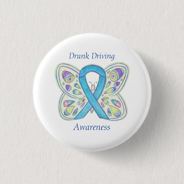 Drunk Driving Butterfly Awareness Ribbon Pin (Front)