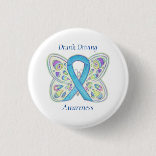 Drunk Driving Butterfly Awareness Ribbon Pin
