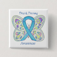 Drunk Driving Butterfly Awareness Ribbon Pin