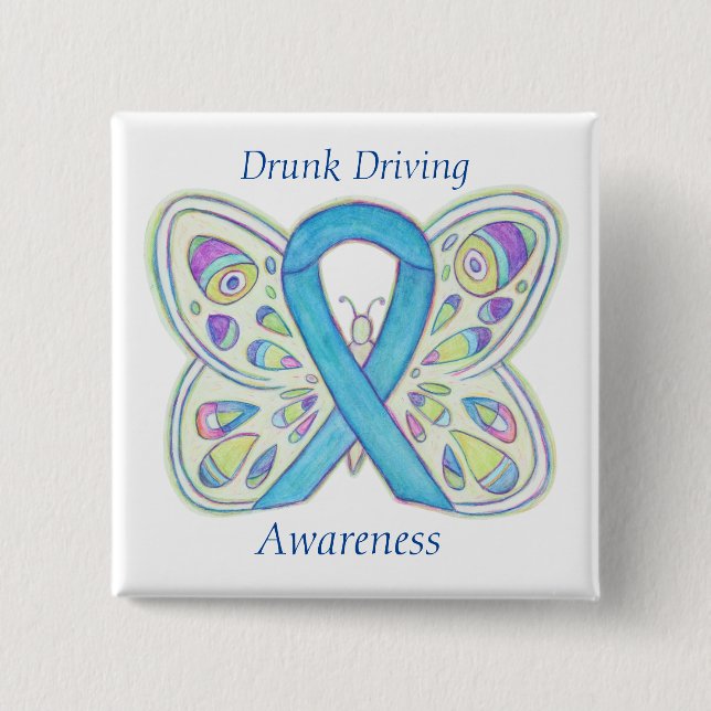 Drunk Driving Butterfly Awareness Ribbon Pin (Front)