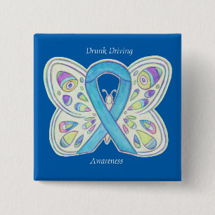 Drunk Driving Butterfly Awareness Ribbon Pin