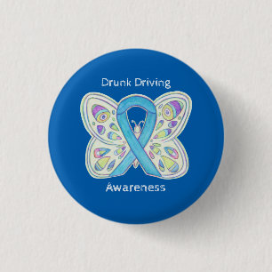 Drunk Driving Butterfly Awareness Ribbon Pin