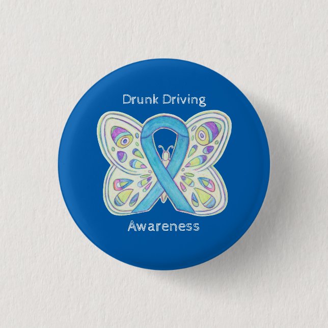 Drunk Driving Butterfly Awareness Ribbon Pin (Front)