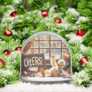 Drunk Duck Christmas Snow Globe