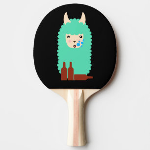Drunk Emoji Llama Ping Pong Paddle