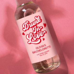 Drunk In love Bachelorette Mini Champagne Wine Label