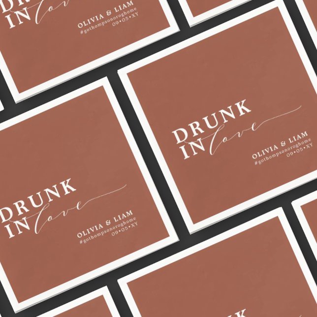 Drunk In Love Burnt Orange Wedding  Napkin (Creator Uploaded)