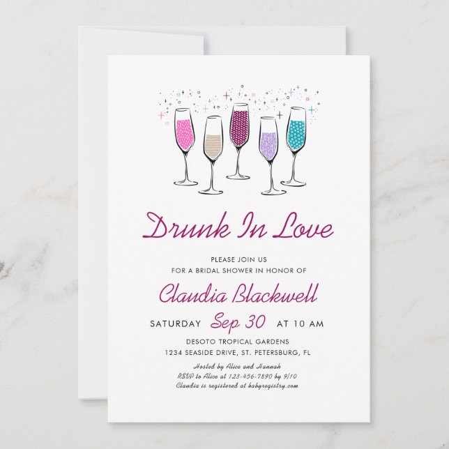 Drunk In Love Champagne Bridal Shower Invitation (Front)