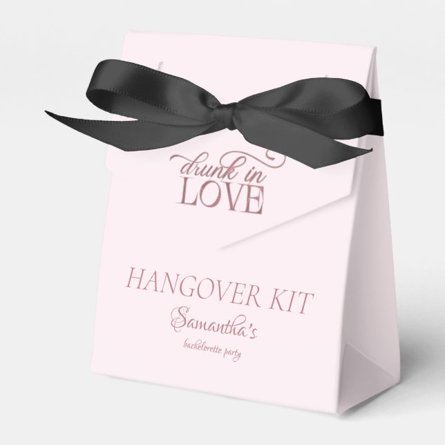 Drunk In Love Champagne Tower Pink Bachelorette Favour Box (Front Side)
