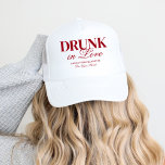 Drunk In Love Cocktails Bachelorette Weekend Trucker Hat<br><div class="desc">This design features trendy bold text with hand drawn cocktails and a love theme.</div>