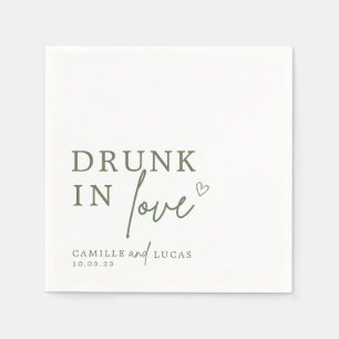 Drunk In Love Forest Green Personalised Napkins