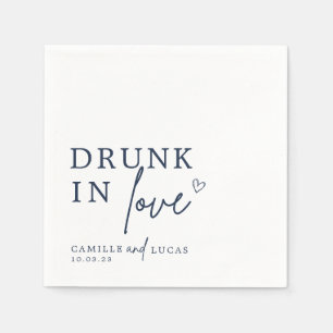 Drunk In Love Navy Blue Personalised Napkins