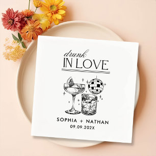 Drunk In Love Personalised Beach Cocktail Wedding Napkin