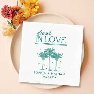 Drunk In Love Personalised Beach Wedding Napkin