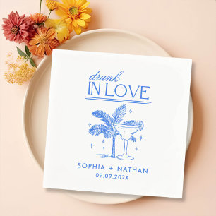 Drunk In Love Personalised Beach Wedding Napkins