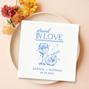 Drunk In Love Personalised Cocktail Wedding Napkin