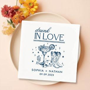 Drunk In Love Personalised Cowgirl Wedding Napkin