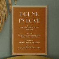 Drunk in Love Sign. Mustard Brown Fall Wedding Bar