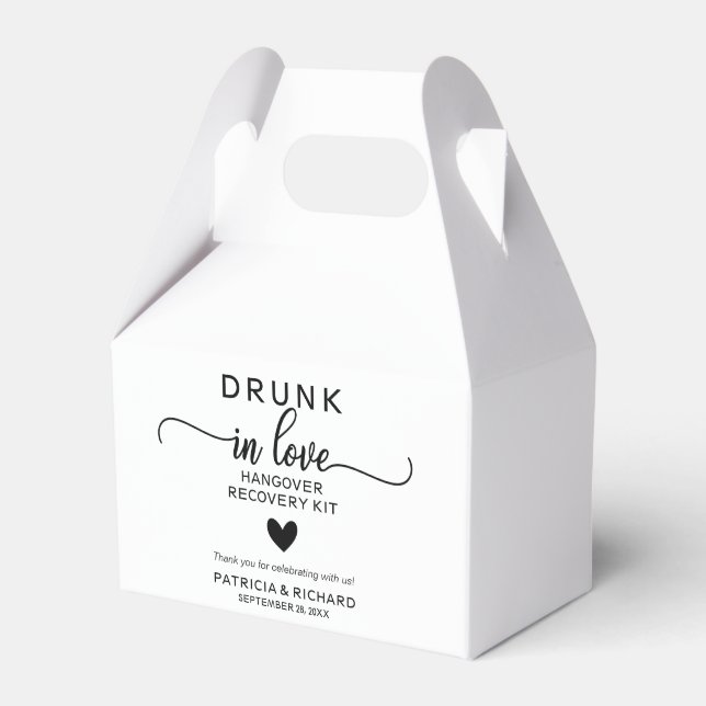 Drunk In Love Wedding Hangover Kit Favour Box (Front Side)