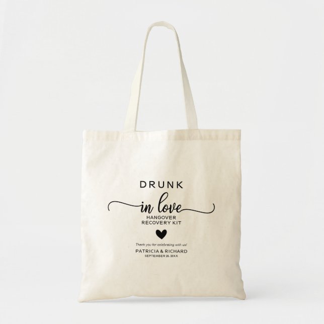 Drunk In Love Wedding Hangover Kit Tote Bag (Front)