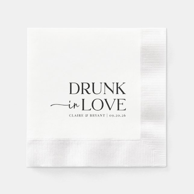 Drunk in Love Wedding Napkin (Front)