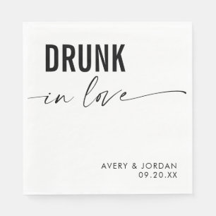 Drunk In Love Wedding Napkins, Modern Minimalist  Napkin