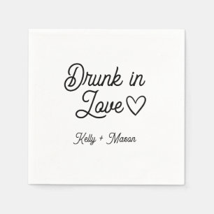 Drunk in Love   Wedding Reception Custom Cocktail Napkin