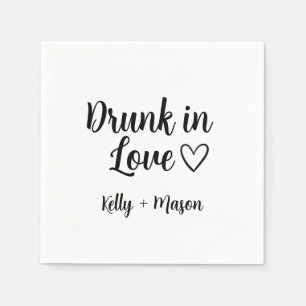 Drunk in Love   Wedding Reception Custom Cocktail  Napkin