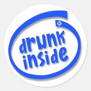 Drunk Inside Classic Round Sticker