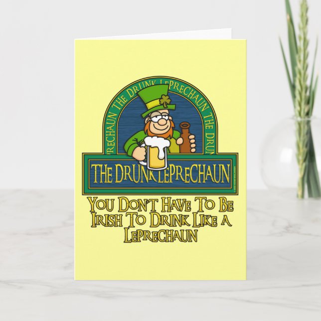 Drunk Leprechaun Card (Front)