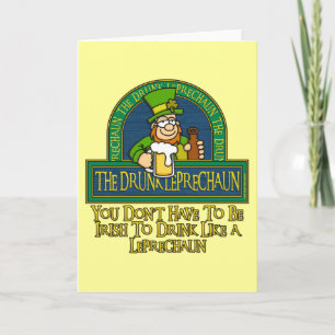 Drunk Leprechaun Card