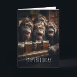 Drunk Monkeys Drinking Beer in the Pub Funny Adult Card<br><div class="desc">A funny monkey themed Birthday card, featuring drunk monkeys drinking beer in the pub. Personalise by editing the Birthday Card with your own message.</div>