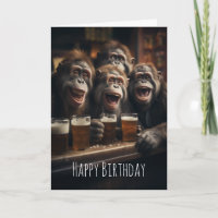 Drunk Monkeys Drinking Beer in the Pub Funny Adult