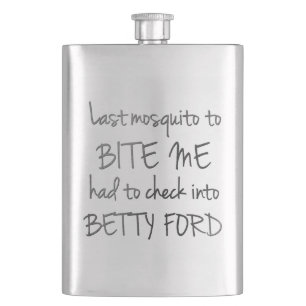 Drunk Mosquito Fun Adult Alcohol Humour Quote Hip Flask