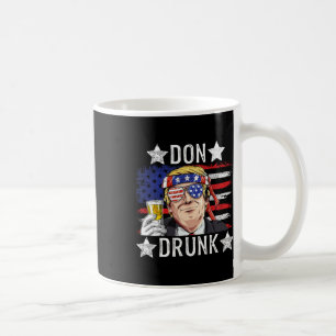 Drunk Patriotic Vintage 4th Of July Flag Funny Coffee Mug