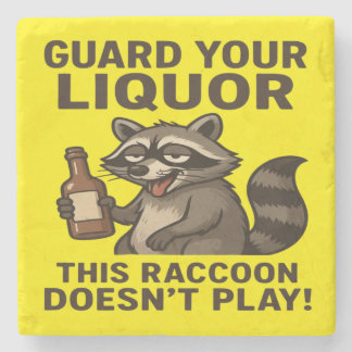Drunk Racoon Stone Coaster