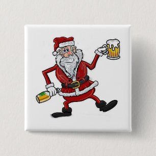 DRUNK SANTA BADGE AND OR BUTTON