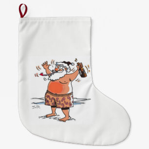 Drunk Santa Christmas stocking large