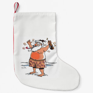 Drunk Santa Christmas stocking small