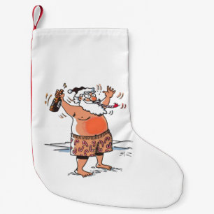 Drunk Santa Christmas stocking small