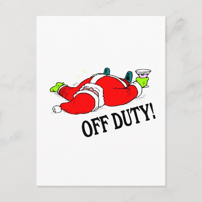 Drunk Santa Claus Holiday Postcard (Front)